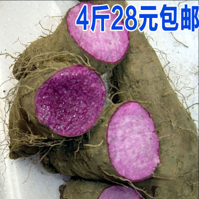 2016农家时令蔬菜紫薯2000g新鲜紫山药 紫玉淮山 新鲜脚板薯