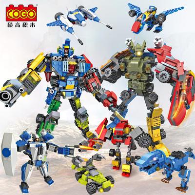 积高儿童拼装玩具男孩礼物启蒙益智拼插乐高式积木军事机器人模型