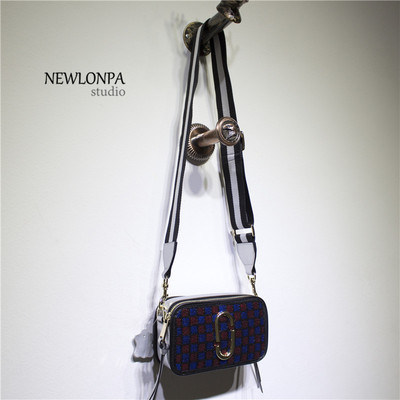 NEWLONPA 纽隆帕 定制款欧美街拍彩色珠光帆布包相机包斜跨牛皮包