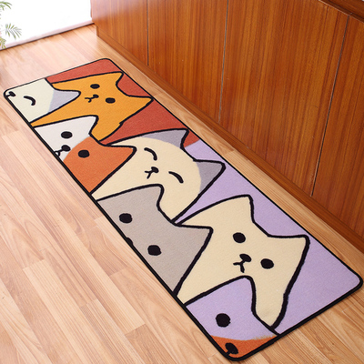 韩式卡通猫咪床边地毯卧室榻榻米垫 厨房进门防滑吸水长方形地垫