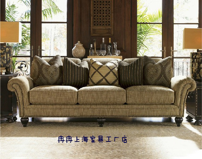 沙发美式布艺组合住宅家具新欧客厅单双三人中小户型懒人休闲沙发