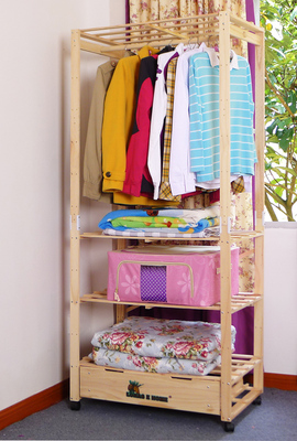 儿童简易衣柜布艺实木加固布衣橱单人组装多层宜家折叠小号储物柜