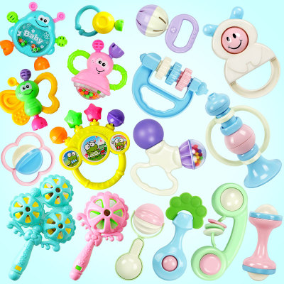 婴儿玩具0-1岁牙胶手摇铃男女宝宝新生幼儿0-3-6-12个月早教益智8