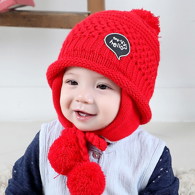 韩版宝宝帽子6-12个月秋冬季婴幼儿毛线帽儿童加绒帽男女童小孩帽
