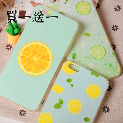 小清新iPhone6手机壳5s浮雕软壳6splus全包软套夏天柠檬水果女 潮