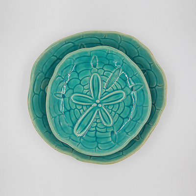 创意韩式日式复古不规则异形盘立体做旧青色陶瓷菜盘餐具盘子清仓