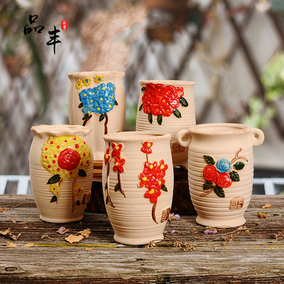 素烧老桩高花盆陶瓷创意简约中等红陶室内可爱欧韩式多肉植物花盆