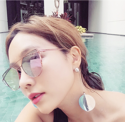 韩国新款明星款欧美风夸张个性不对称耳钉女日韩气质甜美耳环包邮