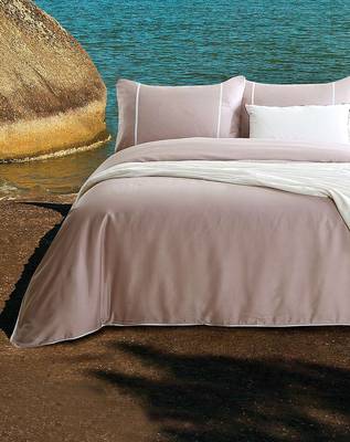 棉梵 2016 40s天丝纯色花边四件套被套床单1.8m床上用品1.5米