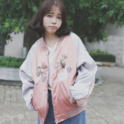 韩版春装女装民族风刺绣棒球服夹克宽松长袖学生短款休闲上衣外套
