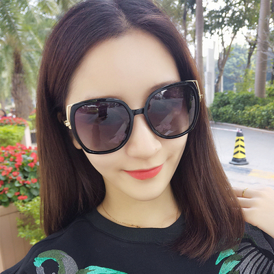 墨镜女潮2017网红明星款韩版个性圆脸复古太阳镜带有度数近视眼镜