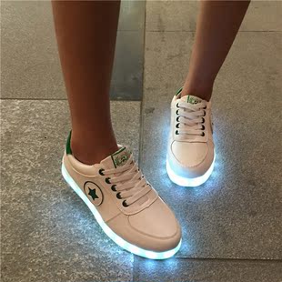 发光鞋男女USB充电七彩灯荧光鞋鬼步舞鞋led夜光鞋情侣休闲板鞋