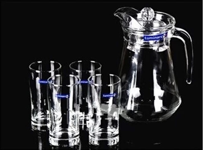 特价乐美雅正品无色透明杯子家用水杯玻璃杯 水壶 套装 耐热瓶