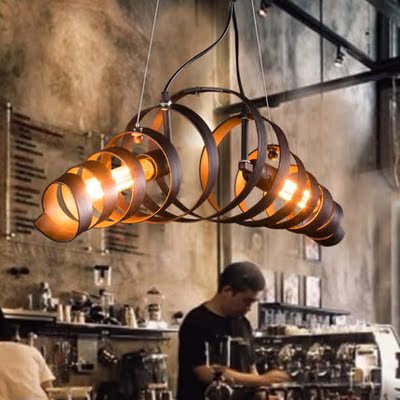 工业风美式乡村吊灯复古欧式时尚铁艺仿古咖啡厅吊灯个性餐厅