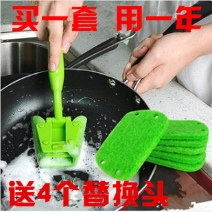 韩国厨房海绵清洁刷碗刷洗锅刷灶台刷洗碗刷长柄不沾油刷锅神器