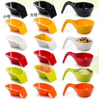 仿瓷餐具火锅青菜碗造型碗彩色有柄碗新款蔬菜塑料碗泡面碗