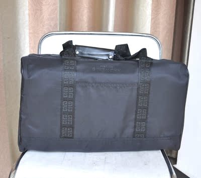 G 纪家 彩妆专柜赠品黑色帆布大容量旅行包健身包手提 单肩包