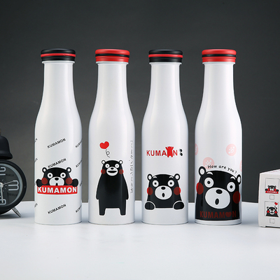 新款创意韩版熊本熊牛奶瓶 萌卡通时尚保温杯子密封防漏水杯包邮