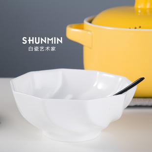 陶瓷中式碗拉面碗创意螺纹汤碗甜品碗泡菜锅大号饭锅料理餐具创意