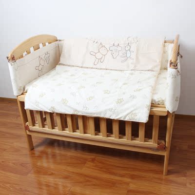 包邮婴儿床上用品套件纯棉夏季婴儿床围宝宝床品7件套床围可拆洗