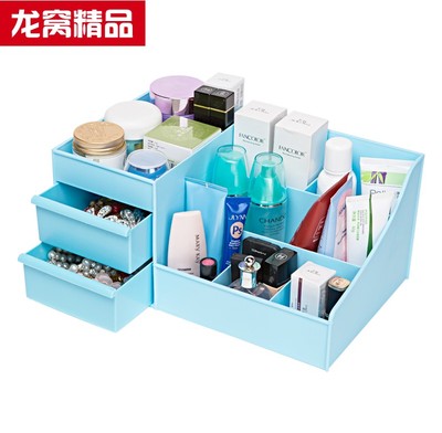 抽屉式化妆品收纳架首饰盒办公桌面杂物整理储物塑料创意整理箱