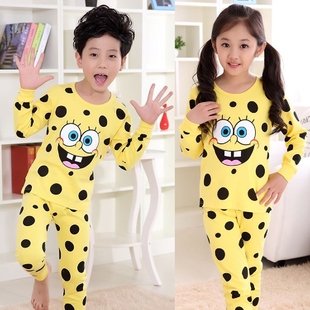儿童纯棉套装男女童运动卡通小孩中童宝宝春夏睡衣打底两件套韩版
