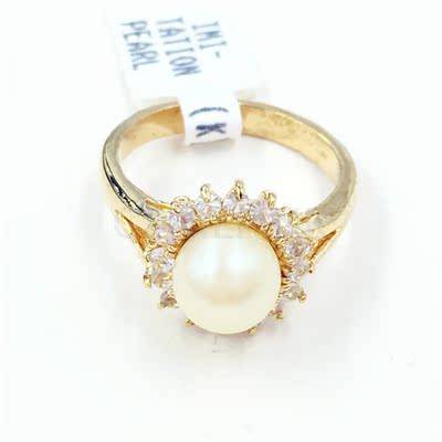 Geniepink 爱丽儿娘娘 绝版 高贵经典大颗珍珠光环戒指0039