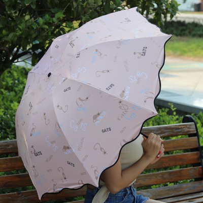 促销折叠三折晴雨伞韩国创意太阳伞黑胶防晒防紫外线女学生遮阳伞