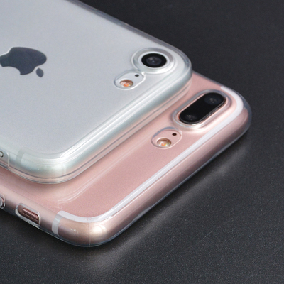 iphone7手机壳苹果7plus透明TPU保护套简约带防尘塞不易发黄包邮