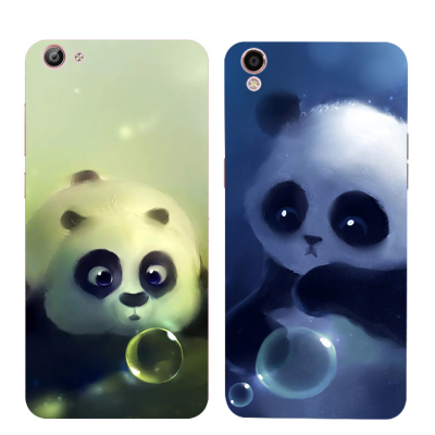 个性手绘水彩熊猫OPPO R9s R7s tc R7plus手机壳男女款全包边软壳
