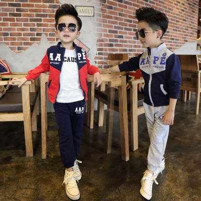 童装男童2016春秋装新款两件套中小童韩版儿童时尚休闲运动套装潮
