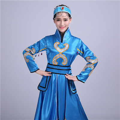 新款蒙古舞演出服蒙古族舞蹈服表演服装广场舞 蒙古舞蹈表演服饰