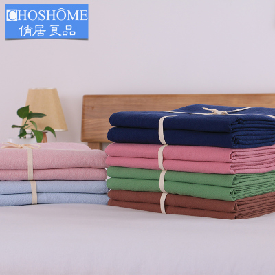 日式无印水洗棉床单单件纯色1.5 1.8m全棉良品1.2儿童床单A类质检