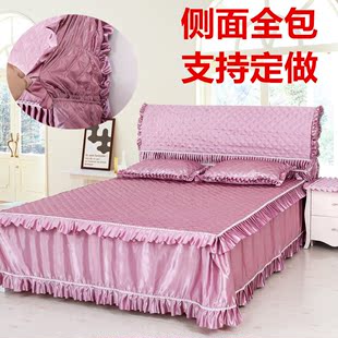 床头罩1.5m床1.8m床2m床2.2m米夹棉床头套纯色软包床头木床防尘罩
