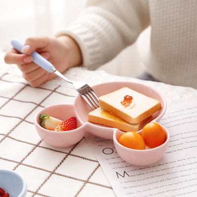 陶瓷盘子创意米奇儿童早餐餐具分格水果盘点心盘分隔菜盘蛋糕盘