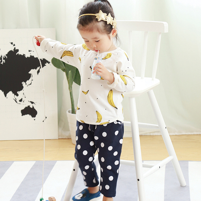 艾宝2016秋装新款韩版童装香蕉印花男女宝宝中小童儿童套头薄卫衣