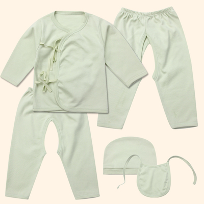 新生儿内衣5件套0-3月纯棉宝宝和尚服系带婴儿春秋衣服四季款贴身