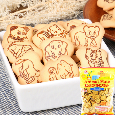 日本进口宝制果动物图案含钙营养素食饼干儿童宝宝休闲零食280g