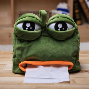 卡通超萌青蛙纸巾套毛绒餐巾纸盒创意车用纸抽卫生间纸盒抽包邮
