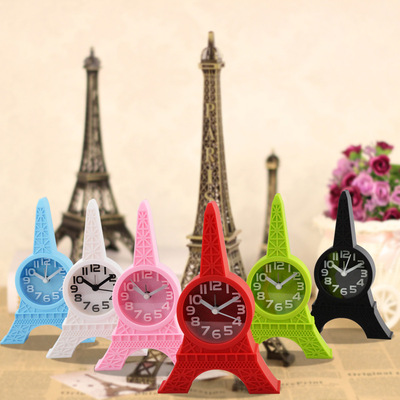 新款 创意闹钟 巴黎艾菲尔铁塔个性电子小闹钟 时尚家居摆件