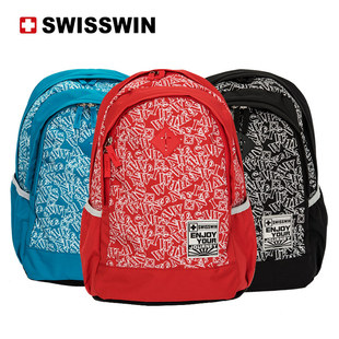 SWISSWIN新品学生书包时尚休闲背包减负双肩旅行包SWK2006