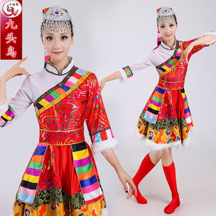 新款少数民族广场舞藏族舞蹈演出服装女西藏民族服装蒙古服舞台装
