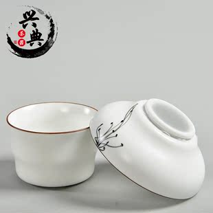 手绘茶漏茶滤陶瓷过滤脂白半手工功夫茶具配件滤网茶隔茶叶过滤器