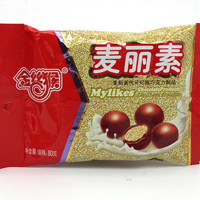 金丝猴麦丽素80g/袋代可可脂巧克力豆喜糖糖果零食朱古力6袋包邮