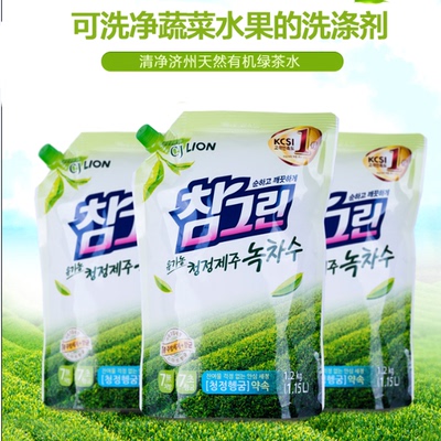 韩国进口 瓜果清洗剂  绿茶洗洁精  清洗碗盆无毒去油污1.2kg