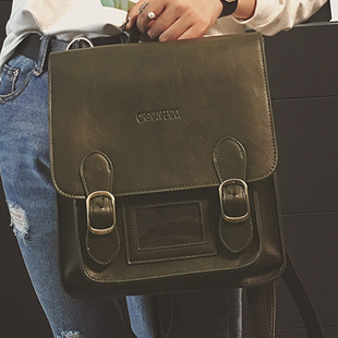 2016新款双肩包女韩版pu皮简约学院风学生书包休闲复古背包旅行包