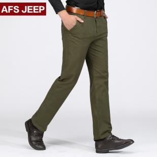 夏季AFS jeep休闲裤男士长裤直筒纯棉商务男裤修身款薄款青年工装