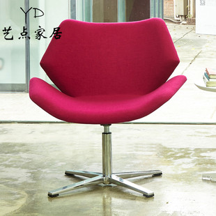 扶手软包沙发椅 简约休闲转椅 创意家具设计师椅子售楼处接待椅