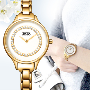 JOJO手表女时尚潮流简约镶钻防水正品石英表新款钢带水钻女士手表