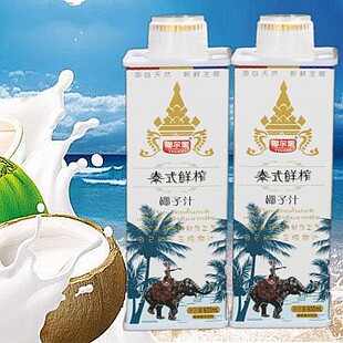 海南特产泰式鲜榨椰子汁生榨椰奶果汁饮料 600ml* 4瓶 全国包邮